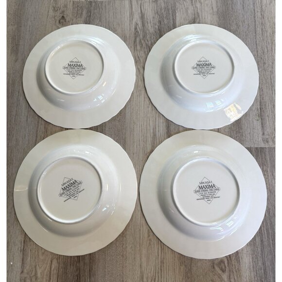 Mikasa Silk Blossoms Set Of 4 Shallow Bowls 9” Dishwasher & Microwave Safe - Picture 5 of 6